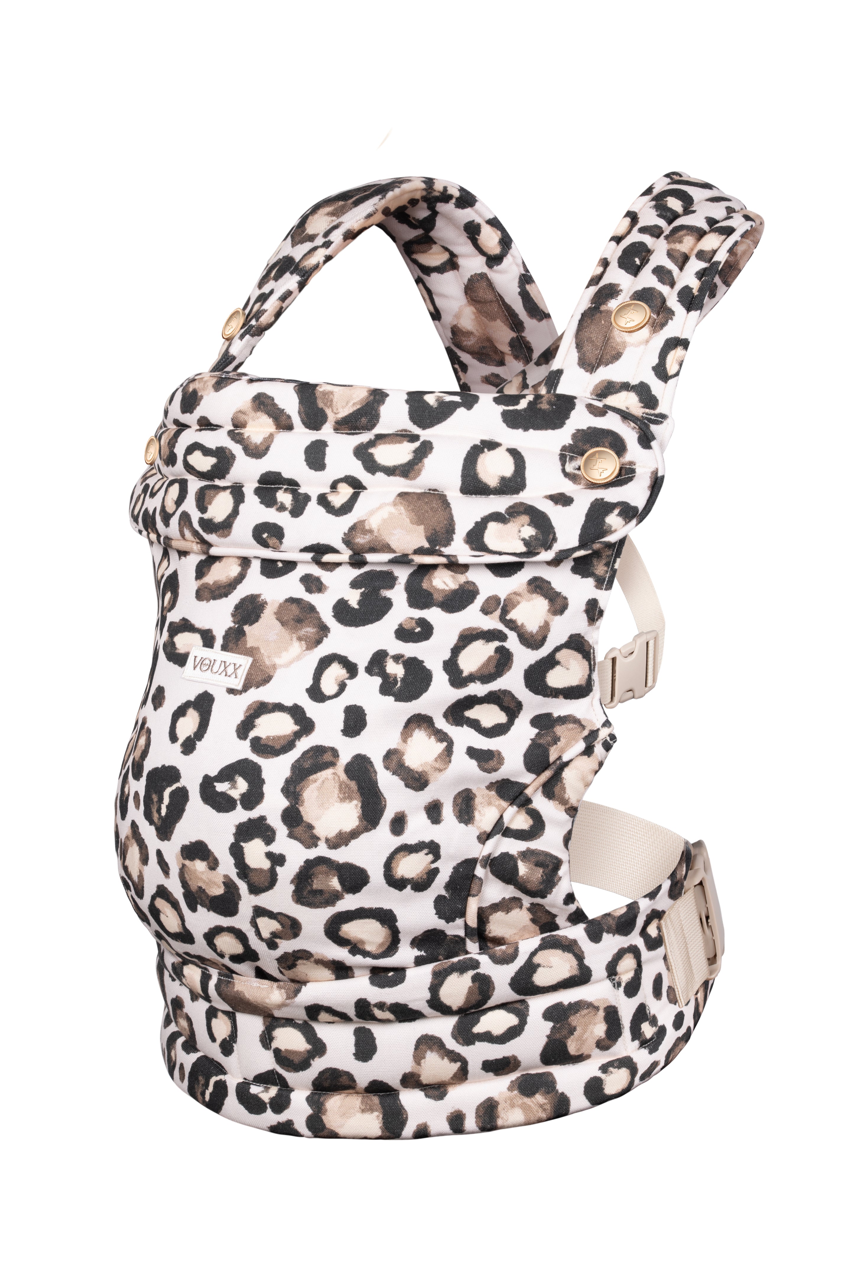 Ergonomische luipaard print babydraagzak. Gecertificeerd, ergonomisch en veilig