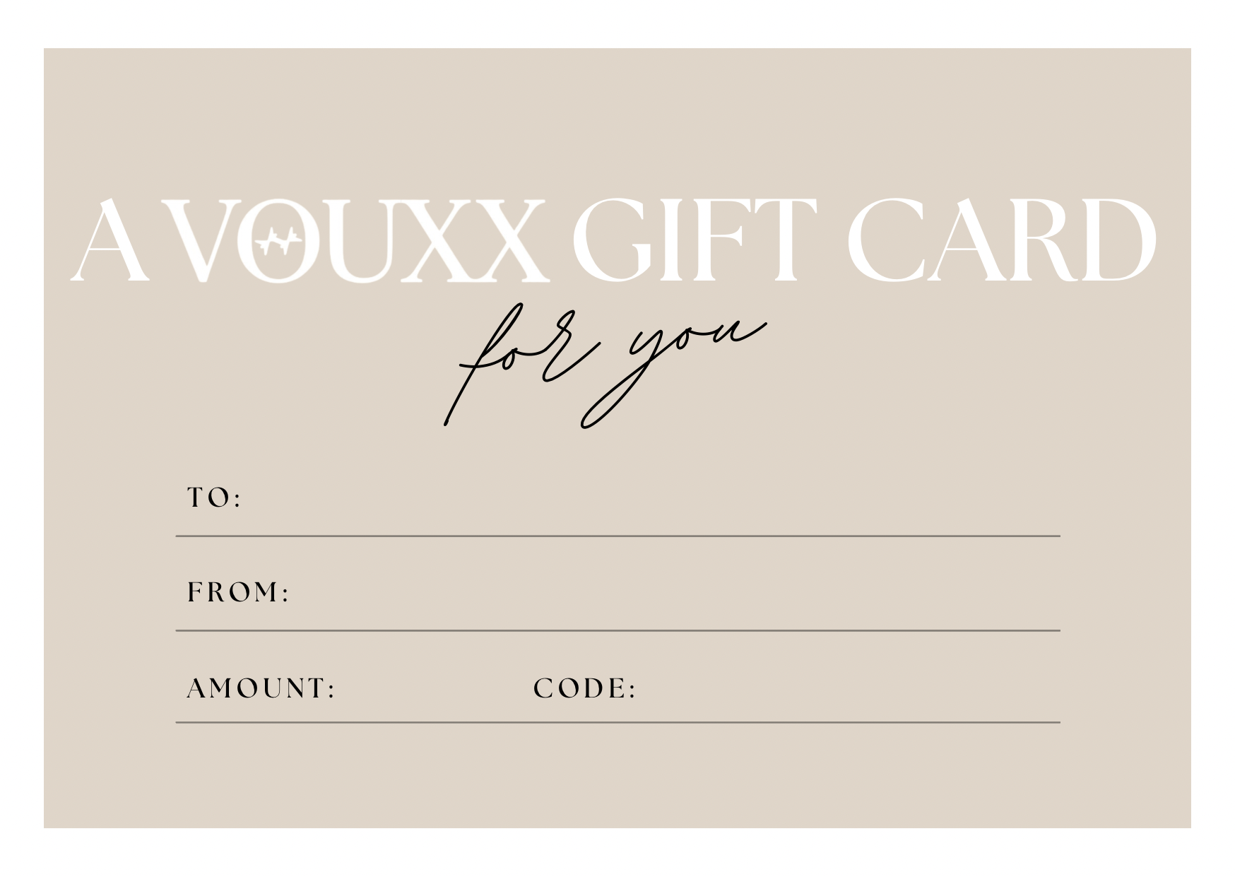 VOUXX Cadeaubon (digitaal — per mail)