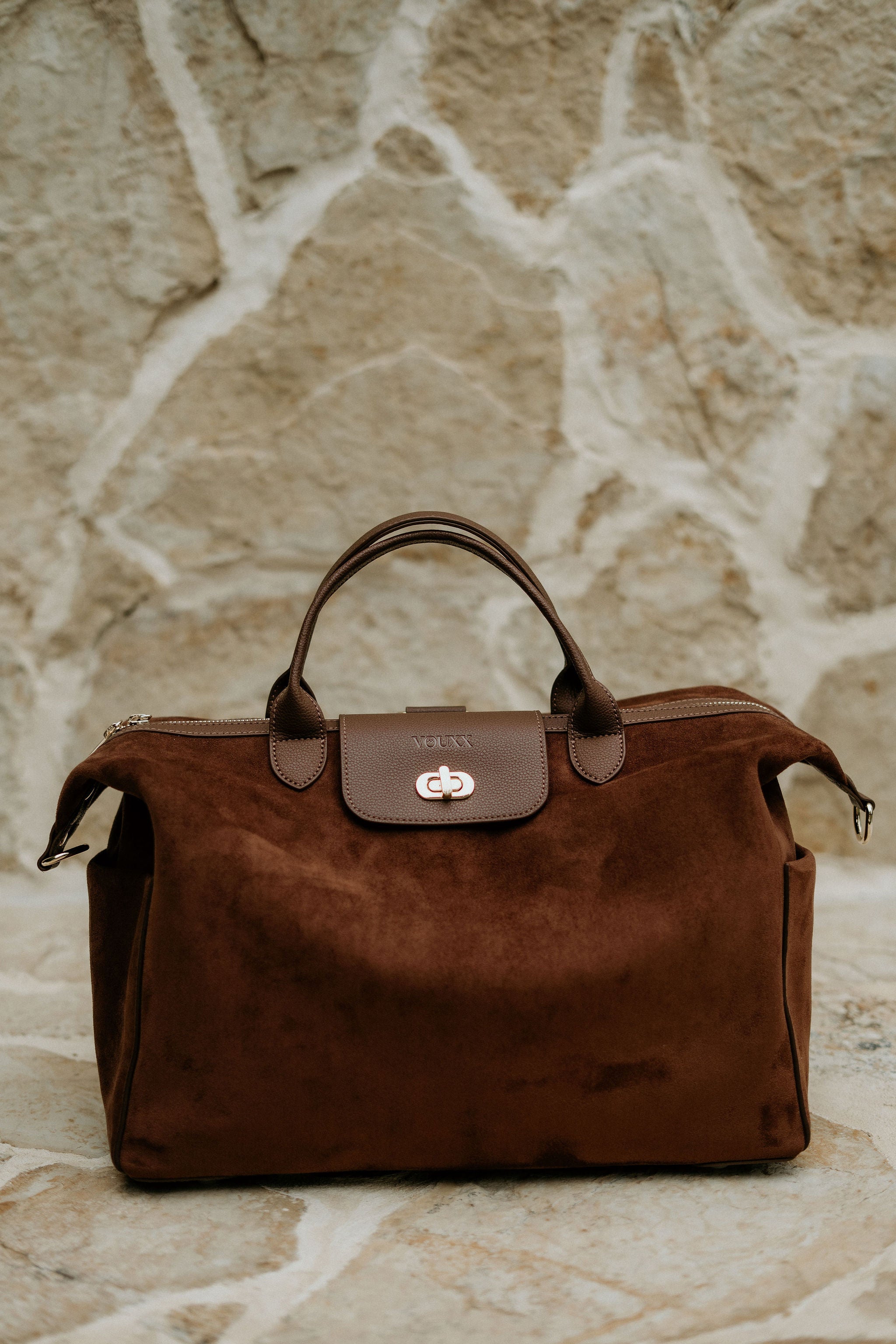 Luiertas suede vegan bruin van Vouxx