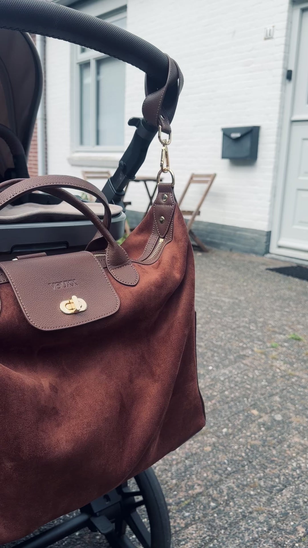 VOUXX Tote diaper bag Maya suede brown (complete set)