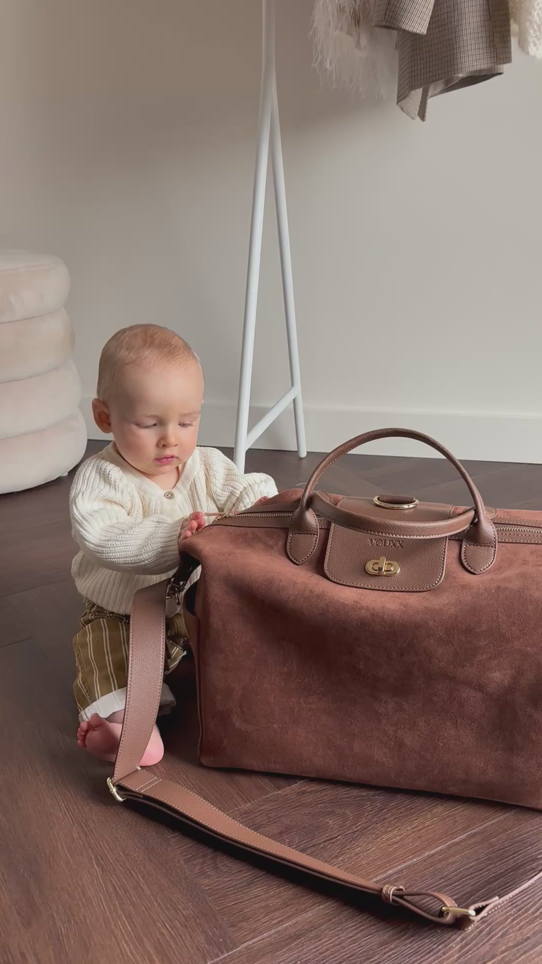 VOUXX Tote diaper bag Maya suede brown (complete set)