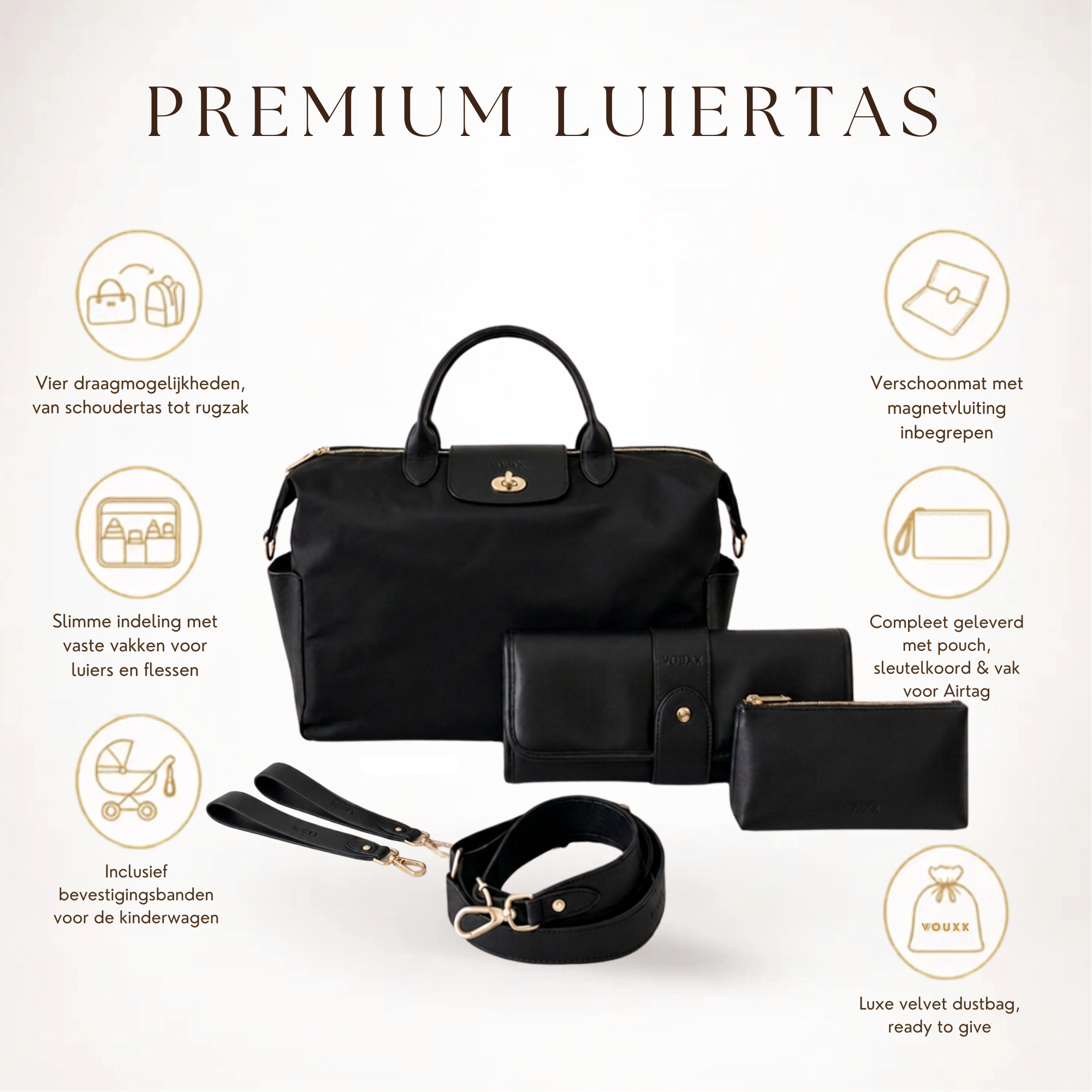 LUIERTAS - MAYA NYLON BLACK (complete set)